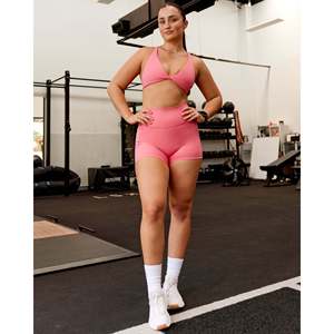 Shorts Fusion Ultra High-Rise 4 con Bolsillos Cortos, Color Limonada Rosa, Algodón Transpirable - Product Image 3