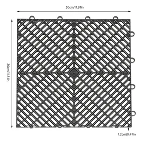 Carrelages de sol de garage à emboîtement noirs 12x12x0.5 pouces 55 carreaux de pont en caoutchouc EPDM pour champ de tir extérieur rouleau de sol de gymnastique - Product Image 1