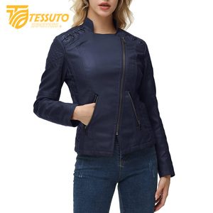 Chaqueta de cuero auténtico 100% para mujer, nueva chaqueta de cuero genuino de motorista informal y elegante en embalaje Premium - Product Image 5