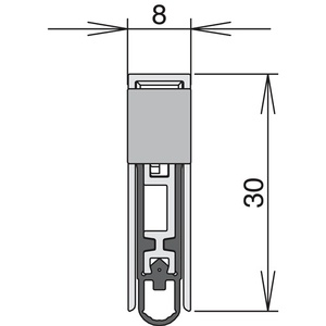 Sello para Puerta Schall-Ex L-8/30 WS de 1 Lado, 1083 mm, Aluminio Plateado para Puertas de Madera, Izquierda/Derecha ATHMER - Product Image 3