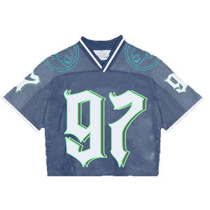 เสื้อฟุตบอลอเมริกันใส่ได้ทั้งชายและหญิงเสื้อแขนสั้นระบายอากาศได้ดีพิมพ์ลายได้ตามต้องการ - Product Image 4