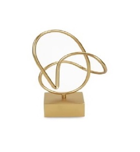 Sculpture en aluminium de couleur dorée unique avec base en métal pour la décoration de la vaisselle à la maison Sculpture en métal de qualité supérieure - Product Image 2