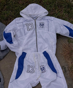 ชุดเซ็ตแทรคสูทแบบมีฮู้ด 2 ชิ้น สำหรับฤดูหนาว ไซส์พลัส  แบบยูนิเซ็กซ์  ผ้าโพลีเอสเตอร์/ไนลอน น้ำหนักเบา ระบายอากาศได้ดี สไตล์สตรีทแวร์  แบบเรียบสีพื้น - Product Image 6