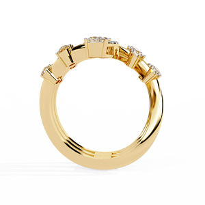 Anillo de Compromiso Clásico con Corte Marquesa, Chapado en Rodio, Oro Amarillo Sólido de 14K, 1.18 Quilates, Diseño Espiral de Diamantes con Flor Celestial - Product Image 3