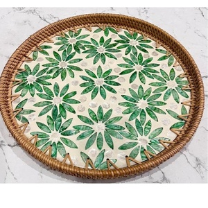 Fabriqué à la main dernière conception carrée plateau en os café et thé plateau de service plateau de Table décoratif en os pour la cuisine - Product Image 2