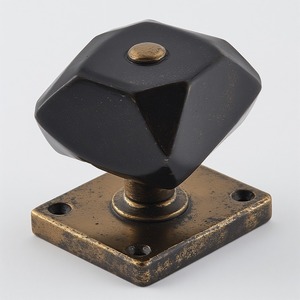 ลูกบิดประตูทรงไม่เรียบสไตล์วินเทจสีดำเคลือบด้านงานฝีมือป้องกันการกัดกร่อนติดตั้งง่ายวิลล่าโรงแรม - Product Image 3