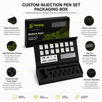 Boîte en papier magnétique rigide personnalisée pour cartouches d'aiguilles de stylo injecteur, étui de rangement médical avec doublure en éponge/EVA, OEM/ODM