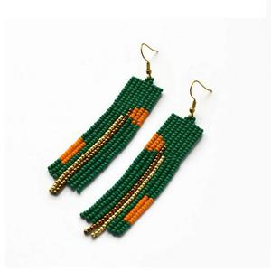 Cadeau de fiançailles Boucles d'oreilles brodées de perles de rocaille Boucles d'oreilles brodées Boucles d'oreilles brodées de perles Artisanales personnalisées - Product Image 2