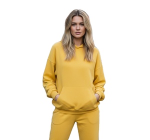 Conjunto de Ropa Urbana con Capucha para Mujer, Totalmente Personalizado, Liso, Teñido, 100% Algodón Canvas, para Uso Diario, con Logotipo - Product Image 1