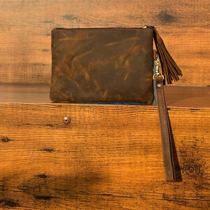 Nueva bolsa de cuero de piel metálica hecha a mano Real, muñequeras pequeñas, Real carteras de cuero, embragues con borlas de cuero, carteras elegantes para mujer - Product Image 5