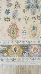 Tapis en laine à poils ras, faits main, design Oushak classique, de qualité supérieure, tuftés à la main, antidérapants, lavables, écologiques, multi-usages - Product Image 2