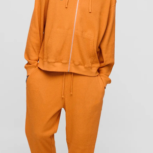 Invierno Tallas grandes Logotipo personalizado Oversized Cintura extendida Regular Fit Zip Hooded Jogger Chándal 2 piezas Set Streetwear - Product Image 1