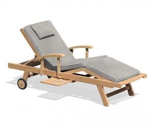 Tumbona Reclinable Minimalista de Teca Sólida, Ajustable, Resistente a los Rayos UV, Ecológica y Duradera, para Exteriores, Hoteles y Piscinas - Product Image 1