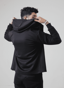 Venta al por mayor personalizada con cremallera ropa de calle con cremallera doble cremallera Polar peso pesado Sudadera con capucha hombres sudaderas con capucha - Product Image 5