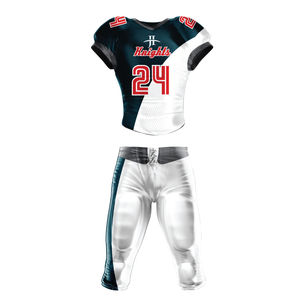 Tenues de football américain personnalisables en tissu mesh respirant avec couleurs d'équipe et numéro de joueur, service OEM - Product Image 1