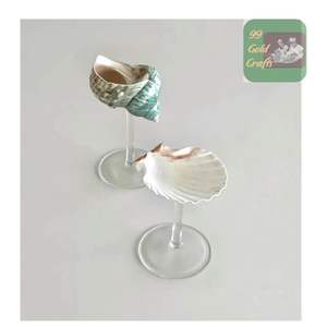 Coupe à vin en coquille de conque du Vietnam, artisanale, gobelet en coquillage pour les fêtes sur le thème de la plage et la décoration haut de gamme - Product Image 5