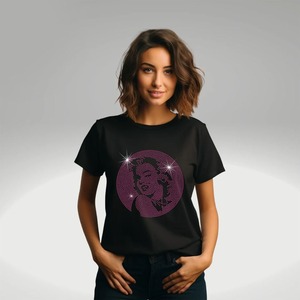 OEM T-shirt surdimensionné 100% coton de haute qualité pour hommes, décontracté, à manches courtes et imprimé de strass - Product Image 6