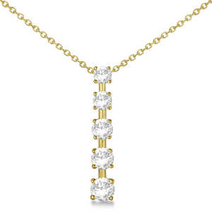 Colgante de Diamantes Journey de Oro Amarillo de 14K con 5 Diamantes Redondos de 1.00ct - Product Image 1