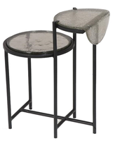 Table d'appoint moderne européenne à deux niveaux avec plateau en verre, table basse en métal de qualité supérieure, meuble de salon peu encombrant