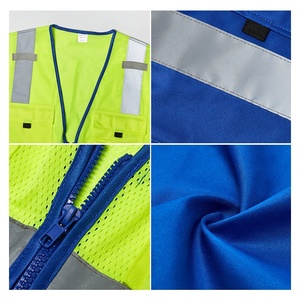 Chaleco DE SEGURIDAD reflectante de malla transpirable con múltiples bolsillos Sitio de construcción Ropa fluorescente avanzada - Product Image 3