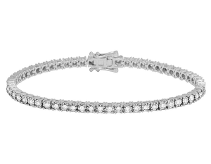 Bracelet de tennis en diamant cultivé en laboratoire de taille ronde en or rose intemporel 10K bijoux de luxe unisexe idée cadeau - Product Image 2