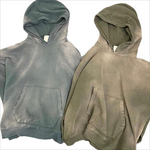Sudaderas con capucha sueltas de algodón French Terry Sudadera con capucha de gran tamaño Capucha personalizada Lavado ácido Traje de sudor para hombres - Product Image 4