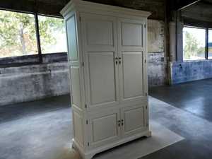 Armario de madera de caoba macizo francés moderno con 4 puertas, muebles de dormitorio para el hogar, armario clásico vintage, armario blanco - Product Image 4