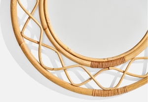 Miroir mural en rotin rond écologique Miroir décoratif en bambou tissé naturel Boho pour salon chambre à coucher décor à la maison - Product Image 3