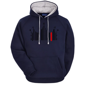Sudadera con capucha térmica para hombre con bolsillo de canguro, estampado de expresión, Material polar, patrón sólido, teñido liso, temporada de invierno - Product Image 4