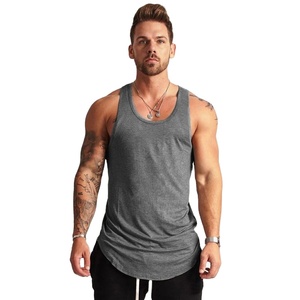 Custom Men Acid Wash <b>Black</b> Blank Oversized Vest 95% Cotton 5% Spandex Crewneck Screen Printing tank Tops - Product Image 1