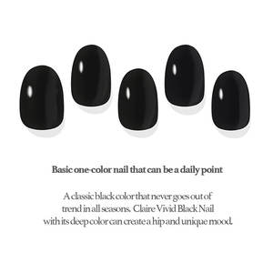 Claire Vivid Black InstaWrap - No-Lamp Gel Nail Stickers, Peel & Stick, Instant Salon Look (32PCS) - Product Image 2
