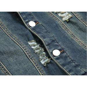 <b>Top</b> Trendy Men's Long Sleeve Men's Denim Jacket Lightweight <b>Distressed</b> With High And Premium Quality Denim Fabric - Product Image 5