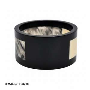 กำไลเรซิ่นสีดำลายหินอ่อน งานหล่อเรซิ่นแบบกว้าง กำไลเรซิ่นทรงเรขาคณิต - Product Image 4