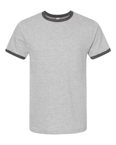 Camiseta deportiva de cuello redondo de Jersey fino para hombre Tultex, camiseta de manga corta de algodón con timbre en contraste, comodidad y estilo óptimos - Product Image 4
