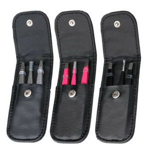 ชุดเครื่องสำอางแหนบคิ้วแบบเอียงทำจากสเตนเลสสีดำฉลากตามสั่ง - Product Image 1