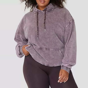 Sweat à capuche long en molleton délavé pour femme avec impression personnalisée, style hip-hop surdimensionné, design unique, sweat à capuche délavé pour femme - Product Image 5