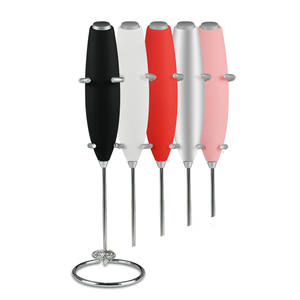 Machine à mousse de lait à piles, mélangeur alimentaire, fouet en acier inoxydable, <span class=keywords><strong>mousseur</strong></span> à café avec support - Product Image 1