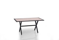 Ensemble de table et chaises de balcon démontables en fer et bois Kugu Ceyhan, mobilier d'extérieur pour hôtel et café