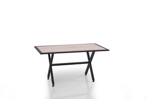 Juego de Muebles de Exterior Kugu Ceyhan Modernos Hechos en Turquía, 4 Piezas, Mesa de Madera con Estructura Metálica, Silla Desmontable para Balcón, Cafetería, Hotel - Product Image 3