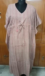 Caftan d'été en coton imprimé de blocs pour les vêtements de plage ou les vêtements de nuit Cadeau parfait pour elle Robe Maxi - Product Image 4