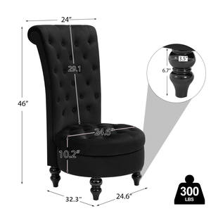 Silla James Royal Juego de dos Acolchado Grueso y Patas de Madera Maciza En Acabado Negro - Product Image 3