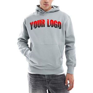 Sweats à capuche pour hommes personnalisés de haute qualité 100% coton personnalisé bouffante imprimé Logo Pullover Boxy Fit hiver tenue décontracté bases homme à capuche - Product Image 1