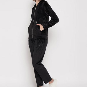Survêtements en velours de coton pour femmes, ensemble 2 pièces décontracté de luxe, logo personnalisé, fournisseur de haute qualité - Product Image 2