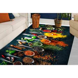 Vibrant Indian Spices <b>Kitchen</b> <b>Rug</b>, 3D Printed Colorful <b>Runner</b> <b>Rug</b>,With Pile Soft <b>Rug</b> - Product Image 2