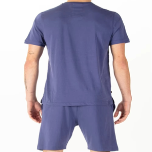 Ropa deportiva, Conjunto de camiseta y pantalones cortos, ropa deportiva informal para hombre, conjunto doble, entrenamiento, gimnasio, uso en la puerta, conjunto doble de moda - Product Image 4