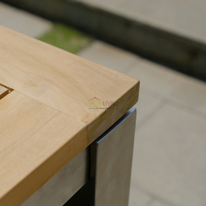 Mesa de comedor rectangular de estilo minimalista fuerte y duradera para uso en muebles de interior o exterior - Product Image 5