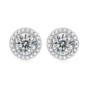 Moissanite diamante Stud pendientes laboratorio crecido diamante pendientes Hip Hop pendientes 18K Moissanite diamante 925 Plata Studs para mujeres - Product Image 6