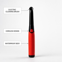 Brosse de nettoyage électrique sans fil DC 3.7V étanche IPX6 avec poignée en plastique et affichage de puissance à 3 LED pour cuisine, salle de bain et chaussures