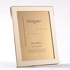 Classic Rectangular <b>Brass</b> Metal Photo <b>Frame</b> with Brushed Finishing Designed for Framing Special Moments and Portraits - Product Image 3