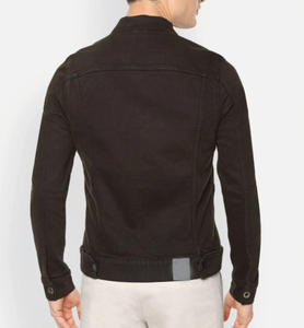 Alta calidad Color sólido Tallas grandes Casual Elegante Invierno Carta Patrón Soporte Varsity Chaqueta de mezclilla para hombres Precio al por mayor - Product Image 4